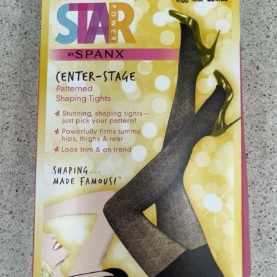 New Star Power By Spanx Women Size B Shaping Tights Black Patterned Shapewear